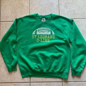 Vintage Football pullover!  Retro Green Football sweatshirt Offensive Li…